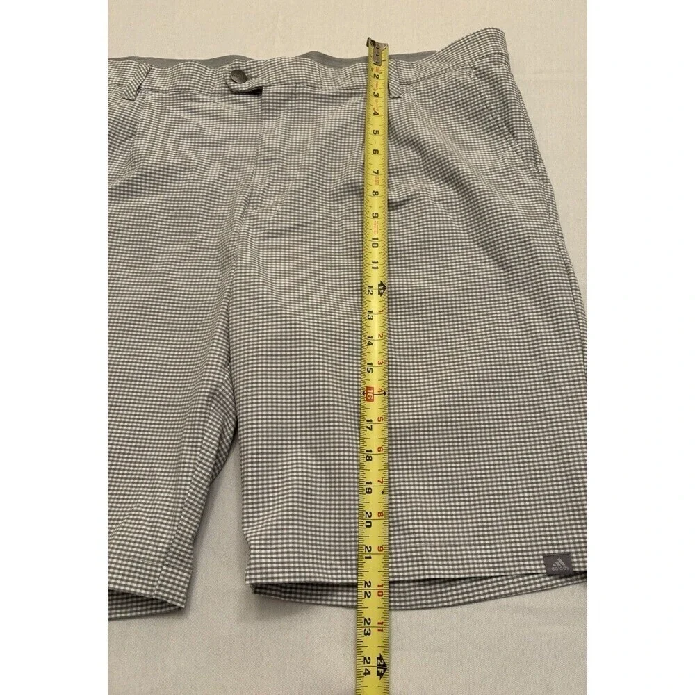 ADIDAS Gray Gingham Golf Short Men's 40 Performance 10